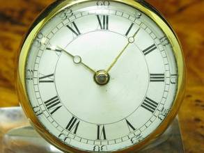 Thumbnail von Josh Procter Messing Open Face Spindeltaschenuhr Mit Schnecke & Kette </h1>