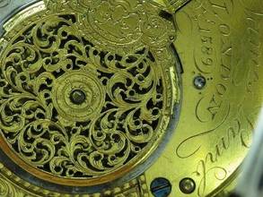 Thumbnail von James Lamb 925 Silber Open Face Spindeltaschenuhr Mit Schnecke & Kette </h1>