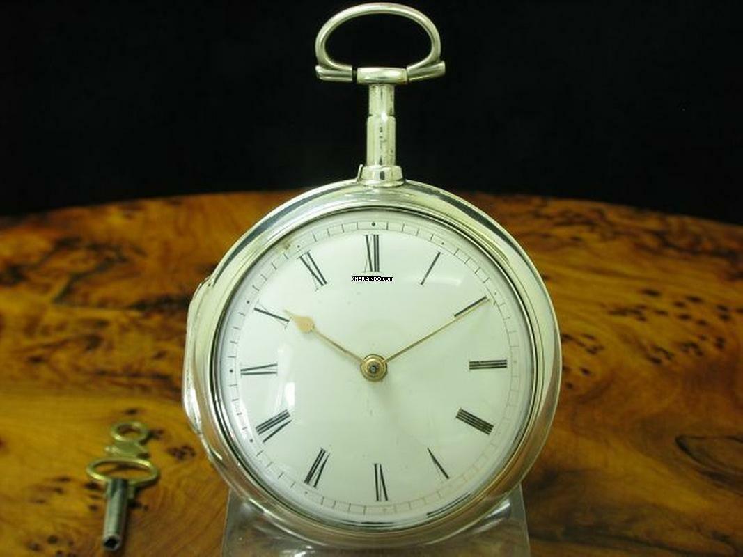  James Lamb 925 Silber Open Face Spindeltaschenuhr Mit Schnecke & Kette </h1> 