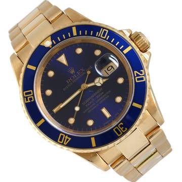  Rolex Submariner Date 16618 blue tritium dial Full Set 1998’s </h1> 
