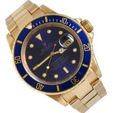 Thumbnail von Rolex Submariner Date 16618 blue tritium dial Full Set 1998’s </h1>