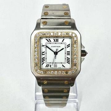 Cartier Santos Galbée 29mm Quartz 2 Tone 0.85TCW Diamond Watch </h1>