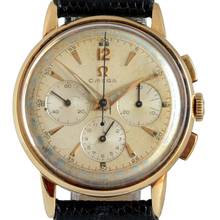Thumbnail von Omega Speedmaster Chronograph 2439 Pre-Speedmaster yellow gold 14KT 1950’s </h1>