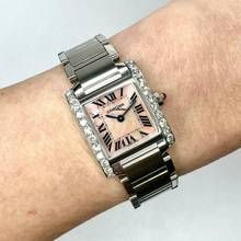 Thumbnail von Cartier Tank Française Quartz 20mm Steel 0.80TCW DIAMOND Watch </h1>