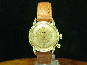 Thumbnail von Gruen Chrono-timer 14kt 585 Gold Herrenuhr Mit Pulsometerskala / Kaliber 450 </h1>