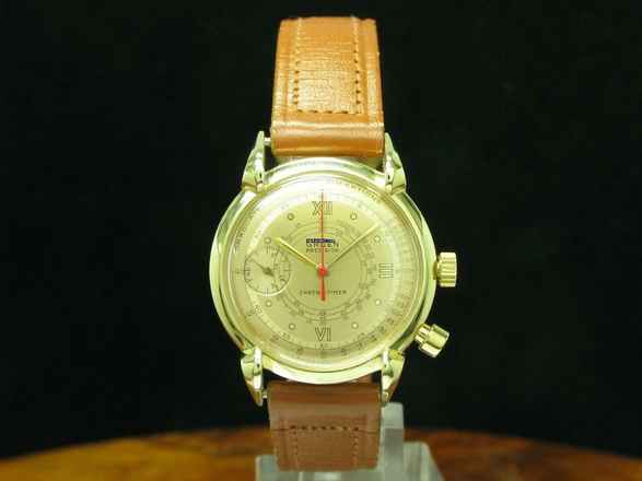  Gruen Chrono-timer 14kt 585 Gold Herrenuhr Mit Pulsometerskala / Kaliber 450 </h1> 