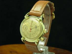 Thumbnail von Gruen Chrono-timer 14kt 585 Gold Herrenuhr Mit Pulsometerskala / Kaliber 450 </h1>