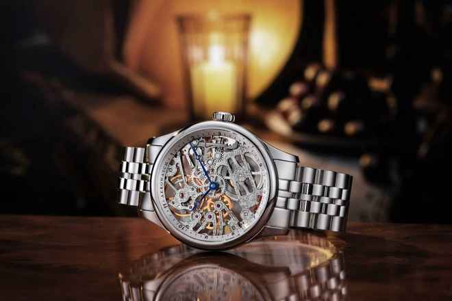  Aerowatch Renaissance Skeleton Blue optional Skeleton Classic silver Steel Bracelet 