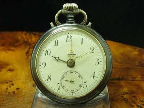 Thumbnail von Junghans Edelstahl Open Face Taschenuhr Wecker Weck-funktion Durchmesser 47 Mm </h1>