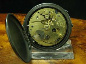 Thumbnail von Junghans Edelstahl Open Face Taschenuhr Wecker Weck-funktion Durchmesser 47 Mm </h1>