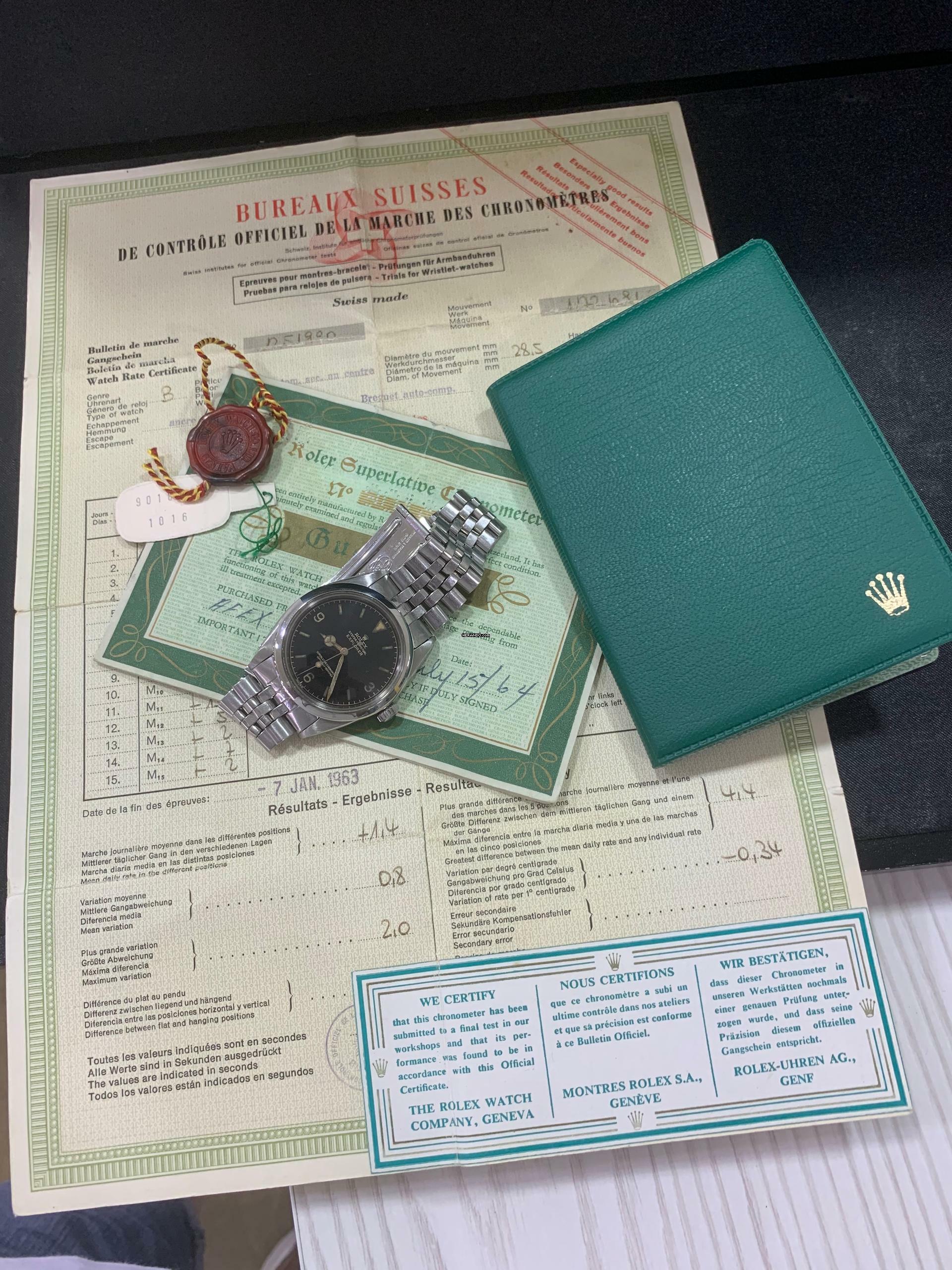  Rolex Explorer 1 Gilt Underlined Full Set Full Set 