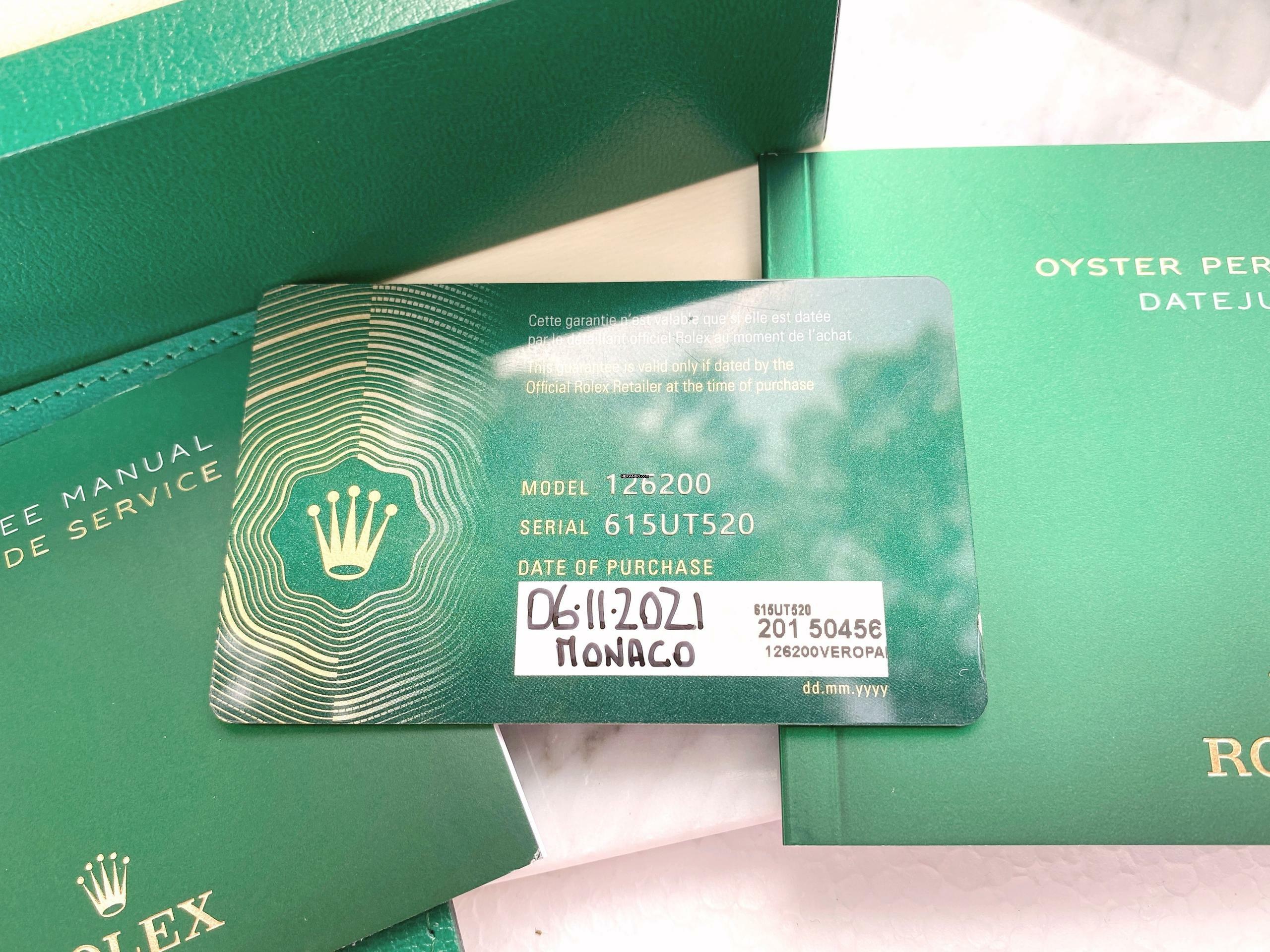 Thumbnail von Rolex Datejust 36 36mm Steel Palm Leaf Dial Green Grün Automatic Automatik Full Set 126200 126200