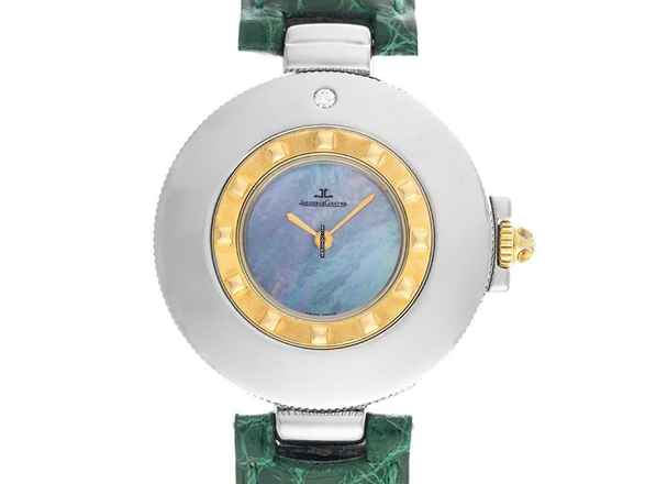  Jaeger-LeCoultre Rendez-Vous Stahl Gelbgold Diamant Perlmutt Quarz Armband Krokoleder Ref.421.5.09 2000 orig.Box wie Neu Vintage  