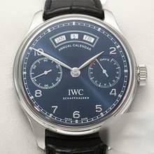 Thumbnail von IWC Portugieser Annual Calendar Jahreskalender Iw5035 2015 Edelstahl Automatik Annual Calendar Steel Blue Dial </h1>