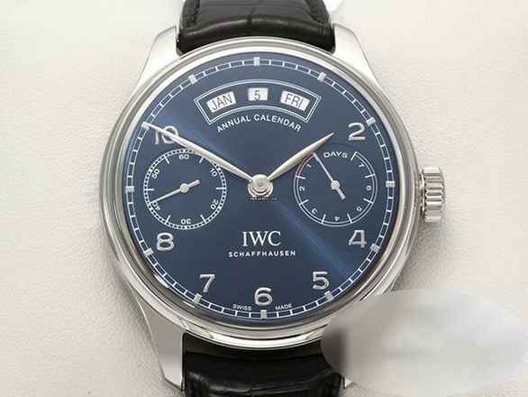  IWC Portugieser Annual Calendar Jahreskalender Iw5035 2015 Edelstahl Automatik Annual Calendar Steel Blue Dial </h1> 