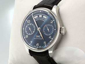Thumbnail von IWC Portugieser Annual Calendar Jahreskalender Iw5035 2015 Edelstahl Automatik Annual Calendar Steel Blue Dial </h1>
