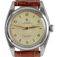 Thumbnail von Rolex Oyster Perpetual 6028 “Ovettone” Big BubbleBack Ivory dial 1952's </h1>