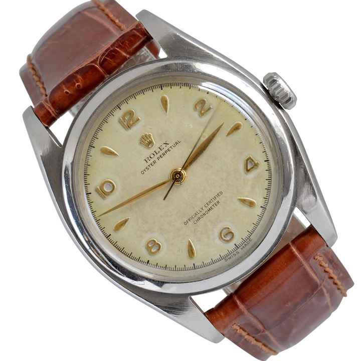  Rolex Oyster Perpetual 6028 “Ovettone” Big BubbleBack Ivory dial 1952's </h1> 