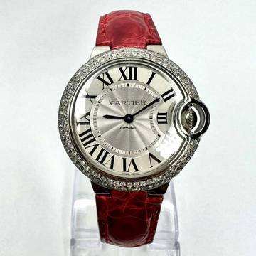 Cartier Ballon Bleu 33mm Quartz 33mm Steel 1.17TCW DIAMOND Watch </h1>