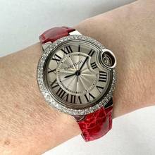 Thumbnail von Cartier Ballon Bleu 33mm Quartz 33mm Steel 1.17TCW DIAMOND Watch </h1>