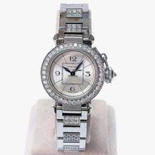 Thumbnail von Cartier Pasha Quartz 27mm Steel DIAMOND Watch </h1>