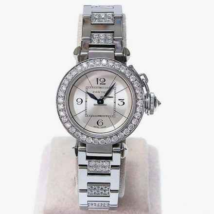  Cartier Pasha Quartz 27mm Steel DIAMOND Watch </h1> 