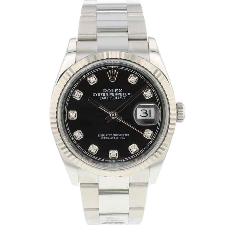  Rolex Datejust 36 Fluted Oyster Black Diamond Dial </h1> 