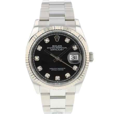  Rolex Datejust 36 Fluted Oyster Black Diamond Dial </h1> 