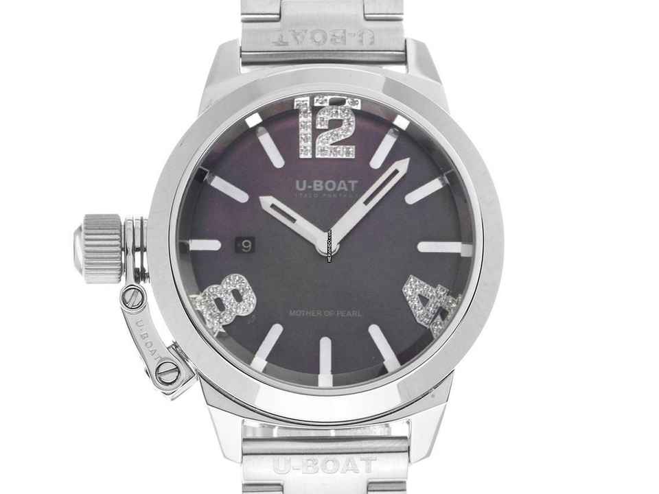  U-Boat Classico Lady Black Diamanten Perlmutt Ref.8899 Full Set Neu 