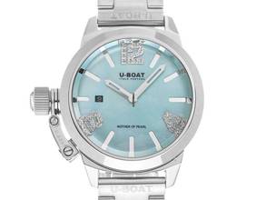 Thumbnail von U-Boat Classico Lady Aquamarine Diamanten Perlmutt Ref.8900 Full Set Neu