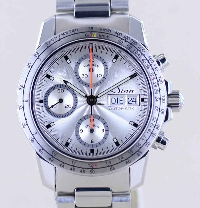  Sinn 303 M-kmh Day-Date Chronograph Silver Dial Modellbahn Full-Set rar </h1> 