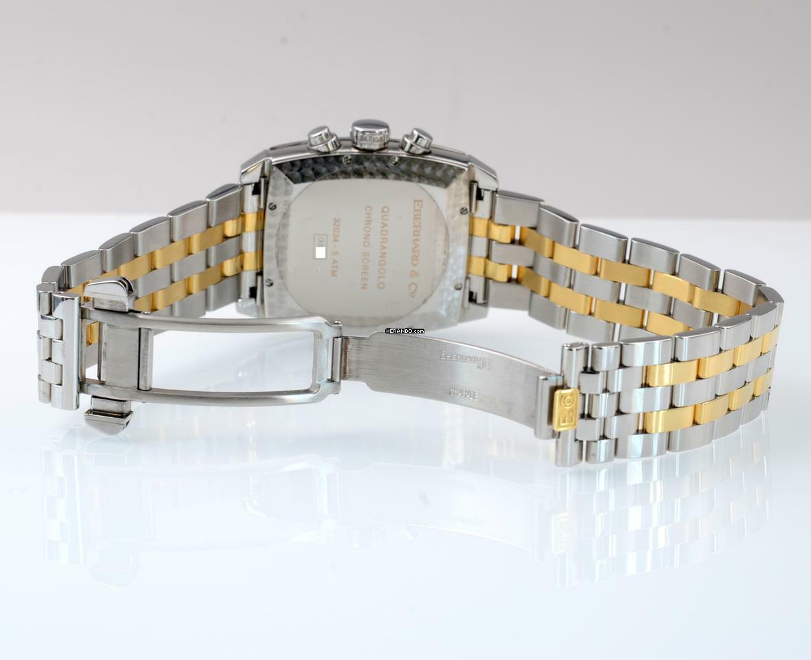 Thumbnail von Eberhard & Co. Quadrangolo Chrono Screen 32034 white dial Full Set 1997’s </h1>