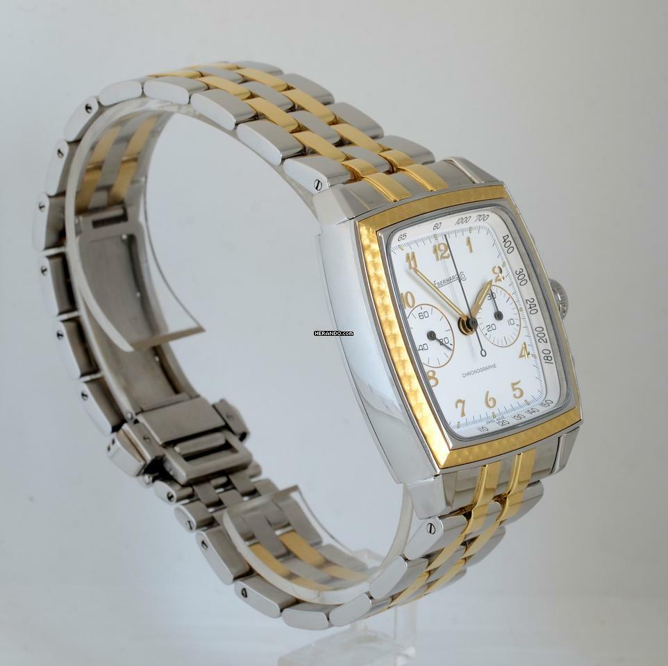 Thumbnail von Eberhard & Co. Quadrangolo Chrono Screen 32034 white dial Full Set 1997’s </h1>