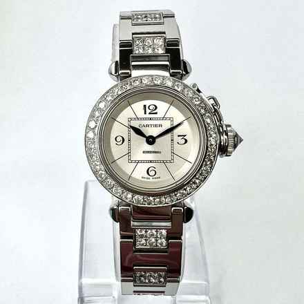  Cartier Pasha Quartz 26mm Steel 2.3TCW DIAMOND Watch </h1> 
