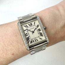 Thumbnail von Cartier Tank Solo Quartz 27mm Steel 0.75TCW DIAMOND Watch </h1>