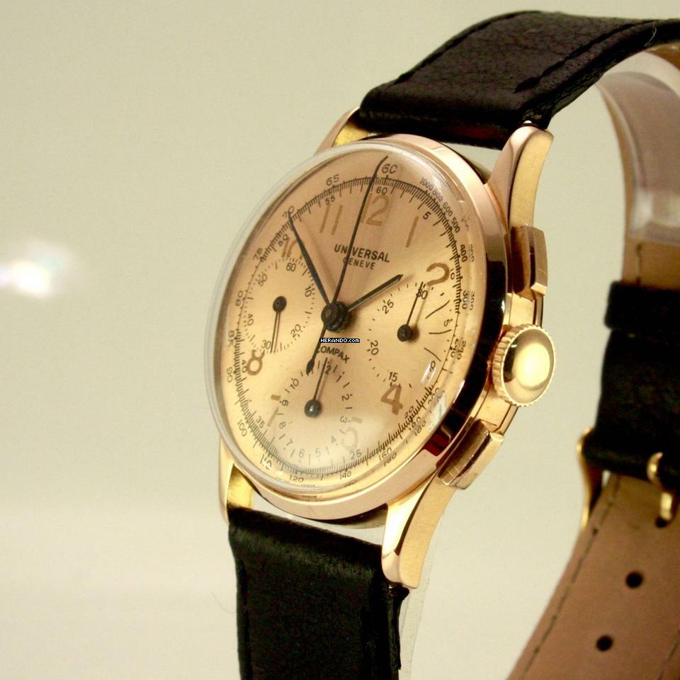  Universal Genève 18k Rose Gold Chronograph </h1> 