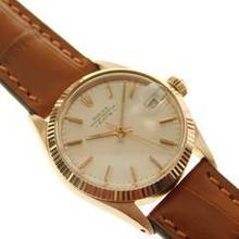 Thumbnail von Rolex Oyster Perpetual Date 18 Karat Rosegold Date 31 mm wie Neu medium Größe mit Krokoband von 1966 </h1>