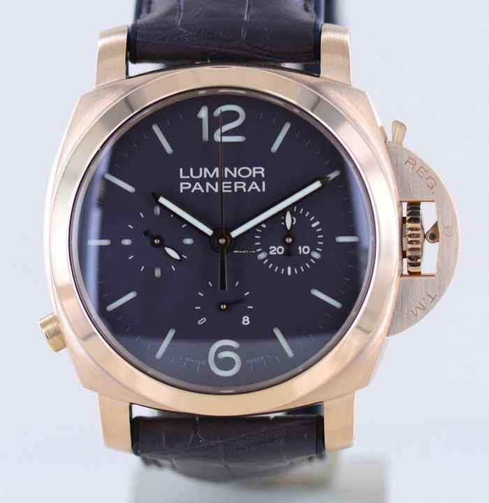  Officine Paneral Luminor Monopulsante 8-Days Chronograph 18K Roségold PAM00344 Limited B+P 