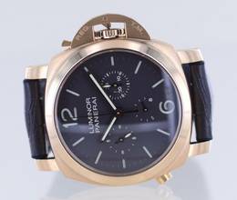 Thumbnail von Officine Paneral Luminor Monopulsante 8-Days Chronograph 18K Roségold PAM00344 Limited B+P