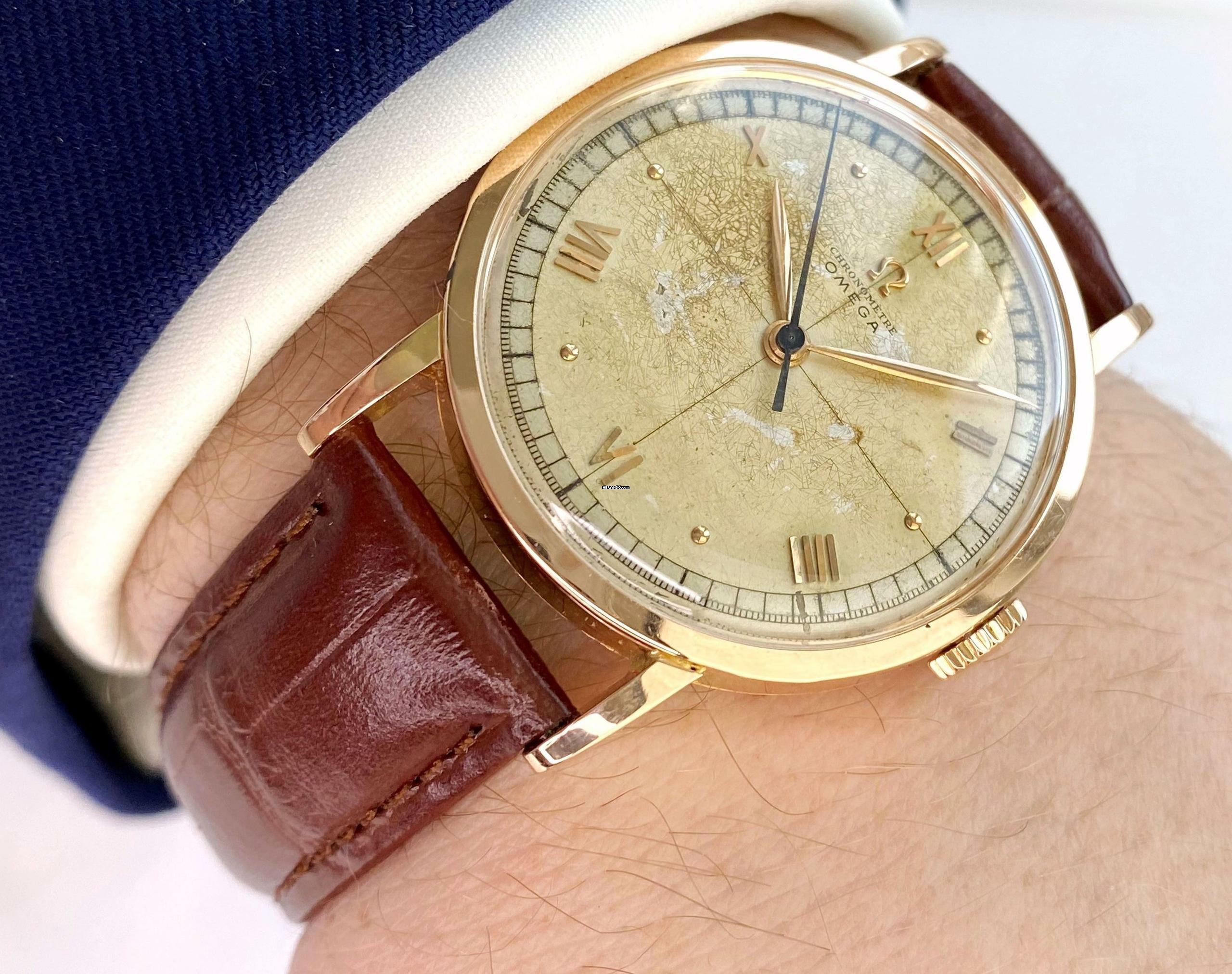  Omega Classic Chronometer Chronometre Rose Gold Vintage Handwinding 35mm 30T2 RG vintage 