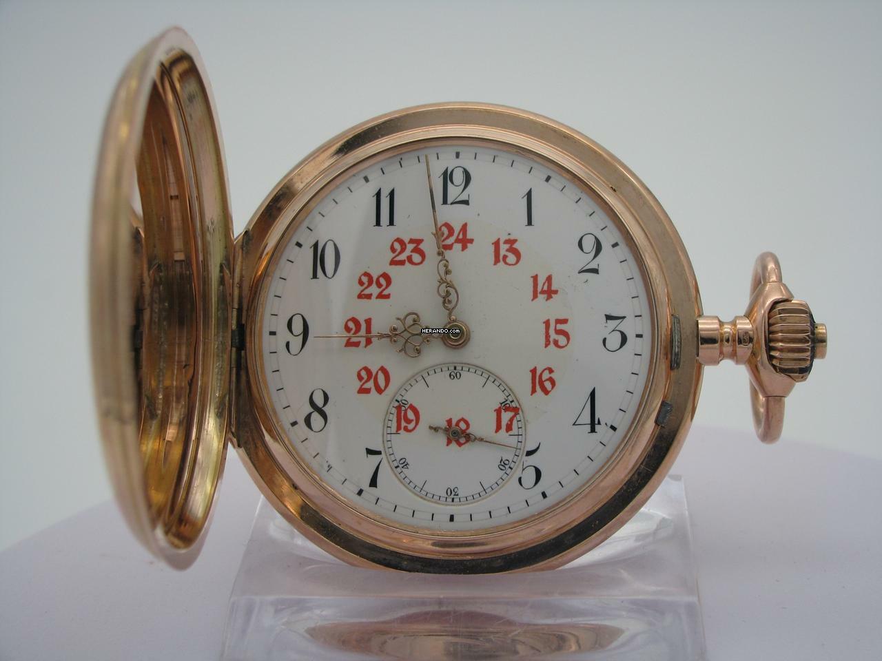 Union Glocke Savonette Taschenuhr 14kt Rotgold </h1>