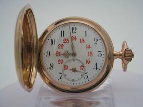 Thumbnail von Union Glocke Savonette Taschenuhr 14kt Rotgold </h1>
