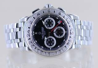 Thumbnail von Bucherer Patravi Chronograph GMT Automatic Stahl Black Steel 42mm Stahlband B+P </h1>