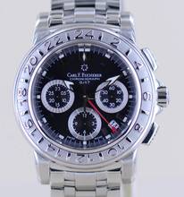  Bucherer Patravi Chronograph GMT Automatic Stahl Black Steel 42mm Stahlband B+P </h1> 