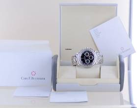 Thumbnail von Bucherer Patravi Chronograph GMT Automatic Stahl Black Steel 42mm Stahlband B+P </h1>