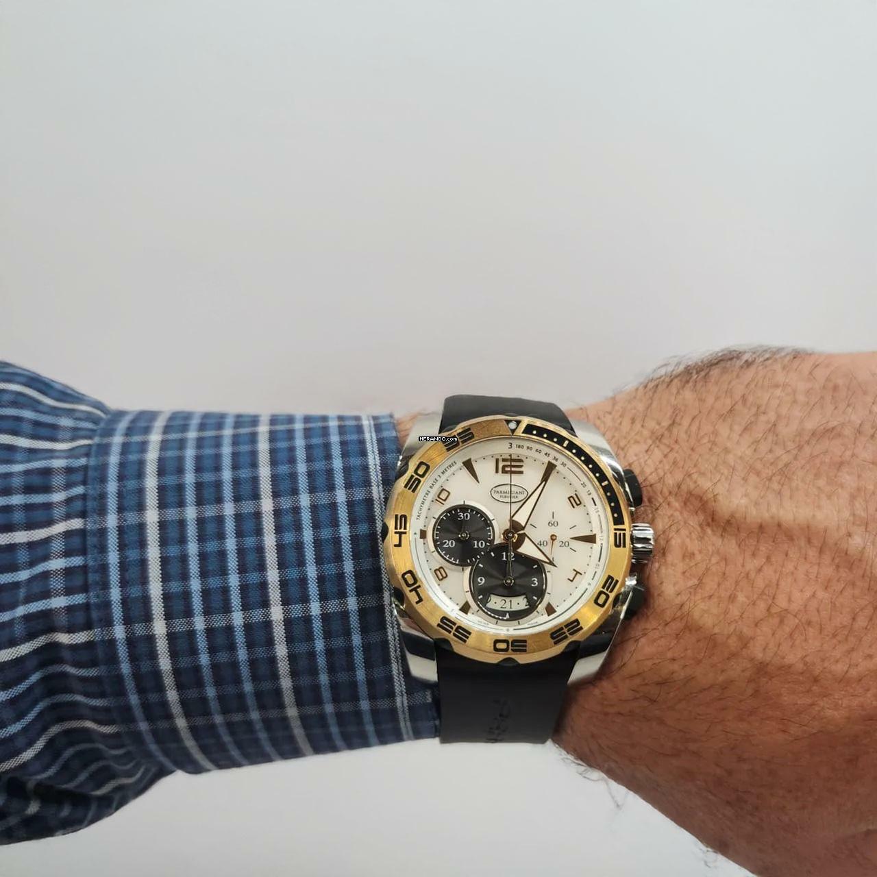 Thumbnail von Parmigiani Fleurier Pershing Ouro Rosé & Madrepérola & Aço 45mm Automático Completo