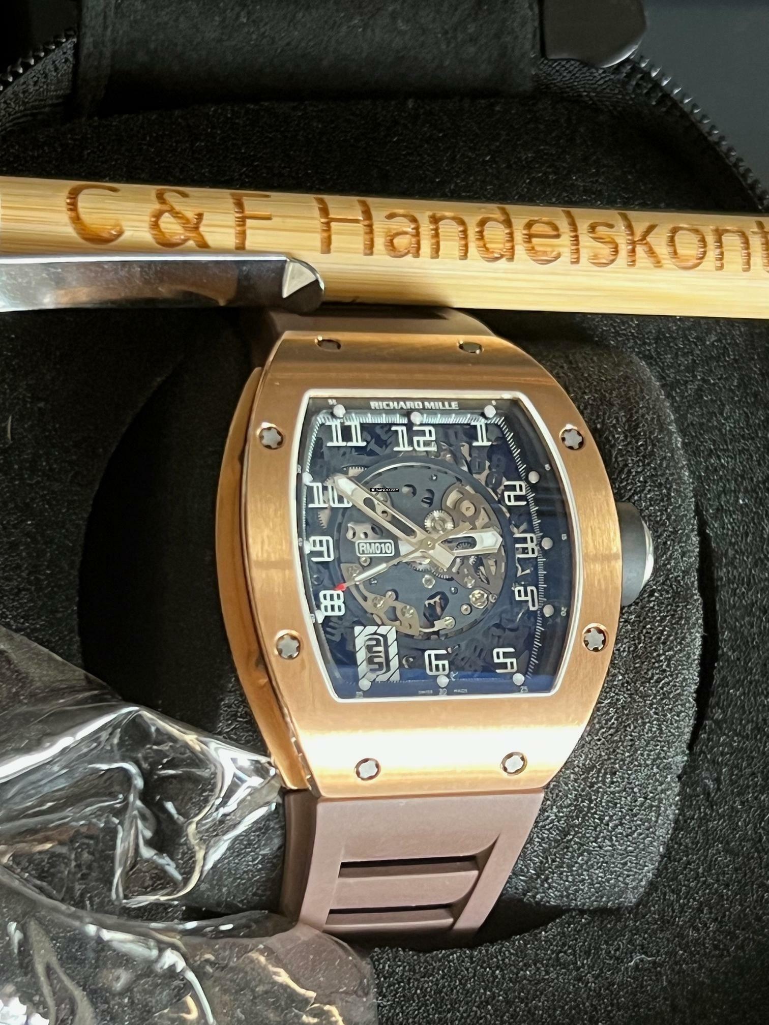 Thumbnail von Richard Mille RM 010 Rosegold-mit original Box +Zertifikat of Authenticity Papieren RM Boutique München Skeleton Dial ! New Service !!!!!!-like NEW