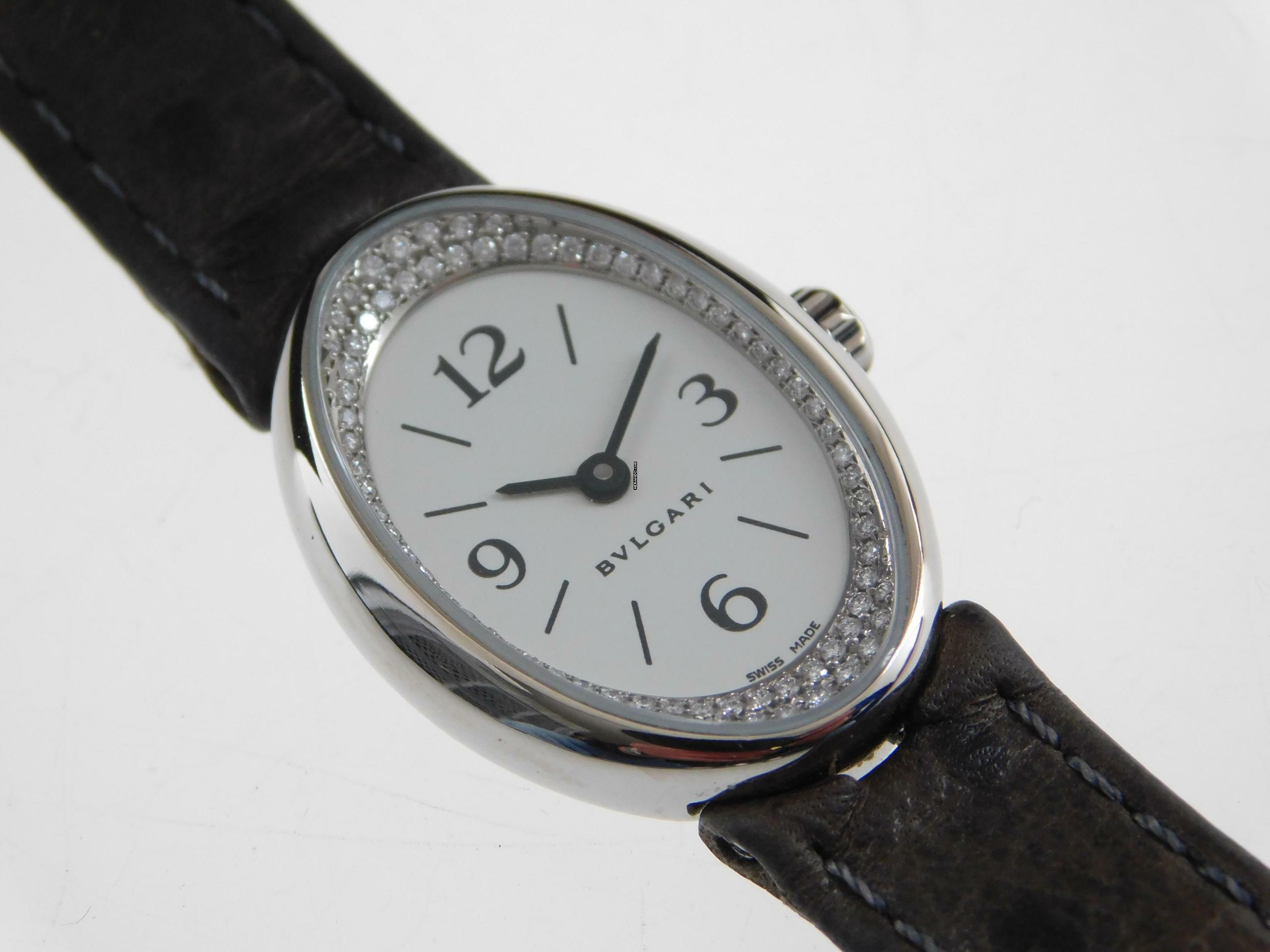  Bulgari Ovale18 Karat Weißgold mit original Brillantbesatz mit original Box und Zubehör.  