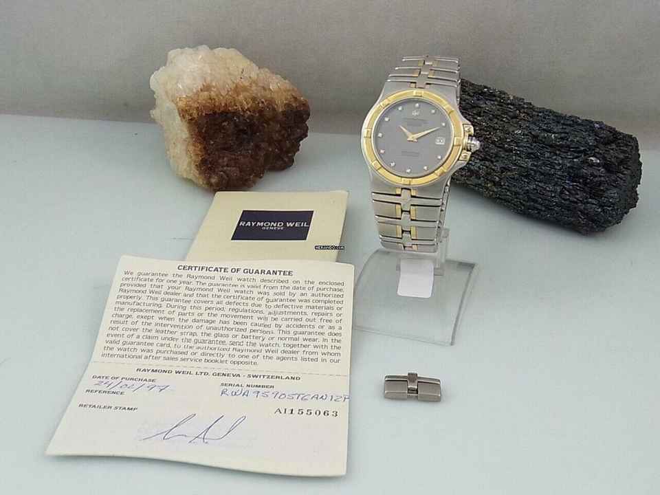  Raymond Weil Parsifal 9590 18k 750 Gold Herrenuhr Ø 35 Mm Diamant-indizes Datum </h1> 