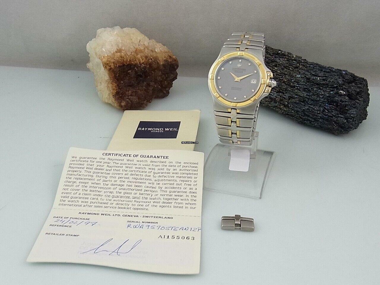 Thumbnail von Raymond Weil Parsifal 9590 18k 750 Gold Herrenuhr Ø 35 Mm Diamant-indizes Datum </h1>